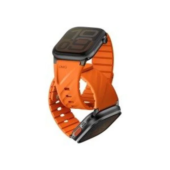 Uniq Fluo Magnetic Apple Watch Strap With Connector Bundle&nbsp;49-40Mm - Volt Orange